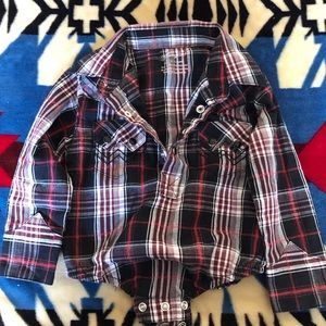 3-6 month Wrangler button up onesie!
